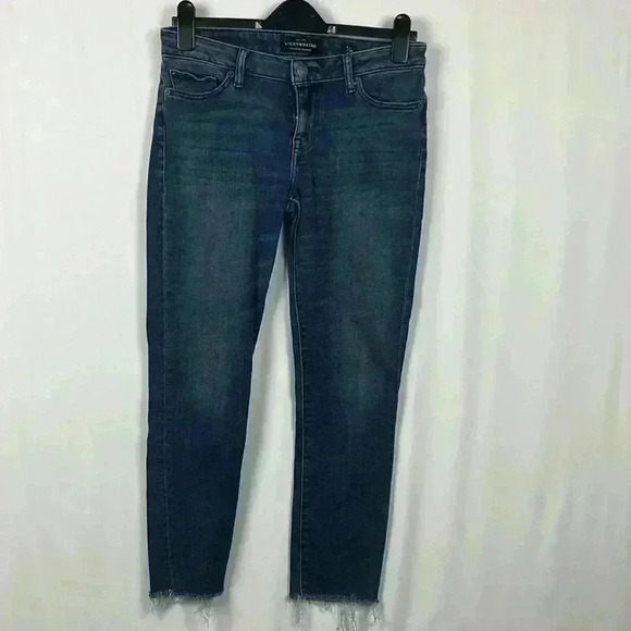 Lucky Brand Denim - Lucky Brand Women’s Jeans Dark Wash 6/28 Ankle Length Raw Hem Skinny 5 Pocket